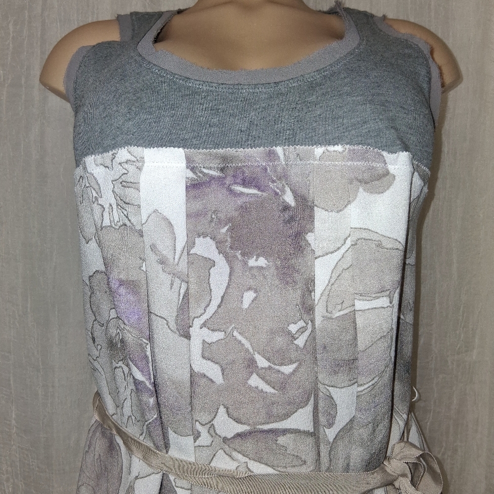Simply Vera Vera Wang Women Size M Gray and White Floral Midi Dress - Picture 11 of 16